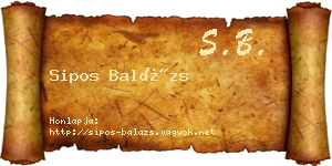 Sipos Balázs névjegykártya